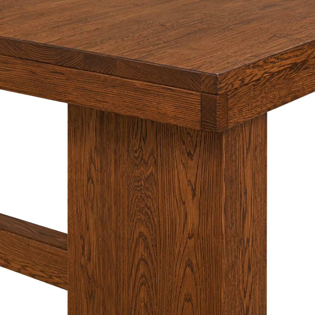 Zagu Large Oak Wood Dining Table – Brown Solid Wood Table