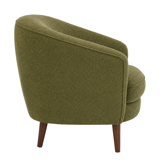 Zagu Large Olive Bouclé Lounge Chair
