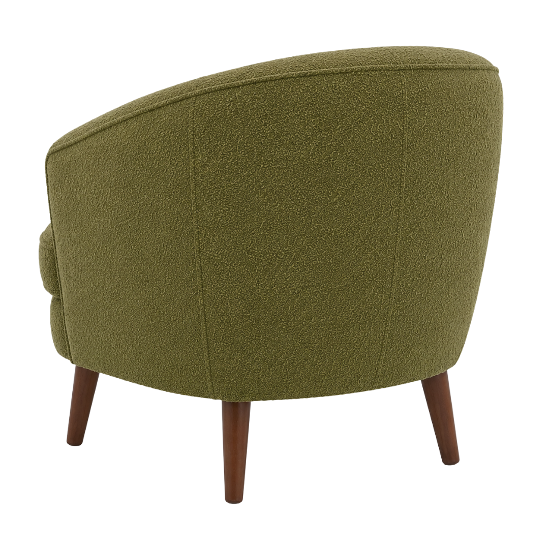 Zagu Large Olive Bouclé Lounge Chair